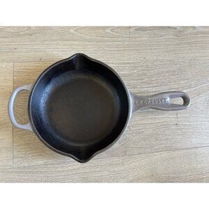 Le Creuset 6 1/4" Small Skillet Frying Pan Enamel Cast Iron Gray Grey Fry